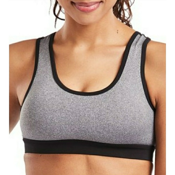 NWT - BCBG CRISS CROSS BLACK & GRAY SPORTS BRA - Picture 3 of 4